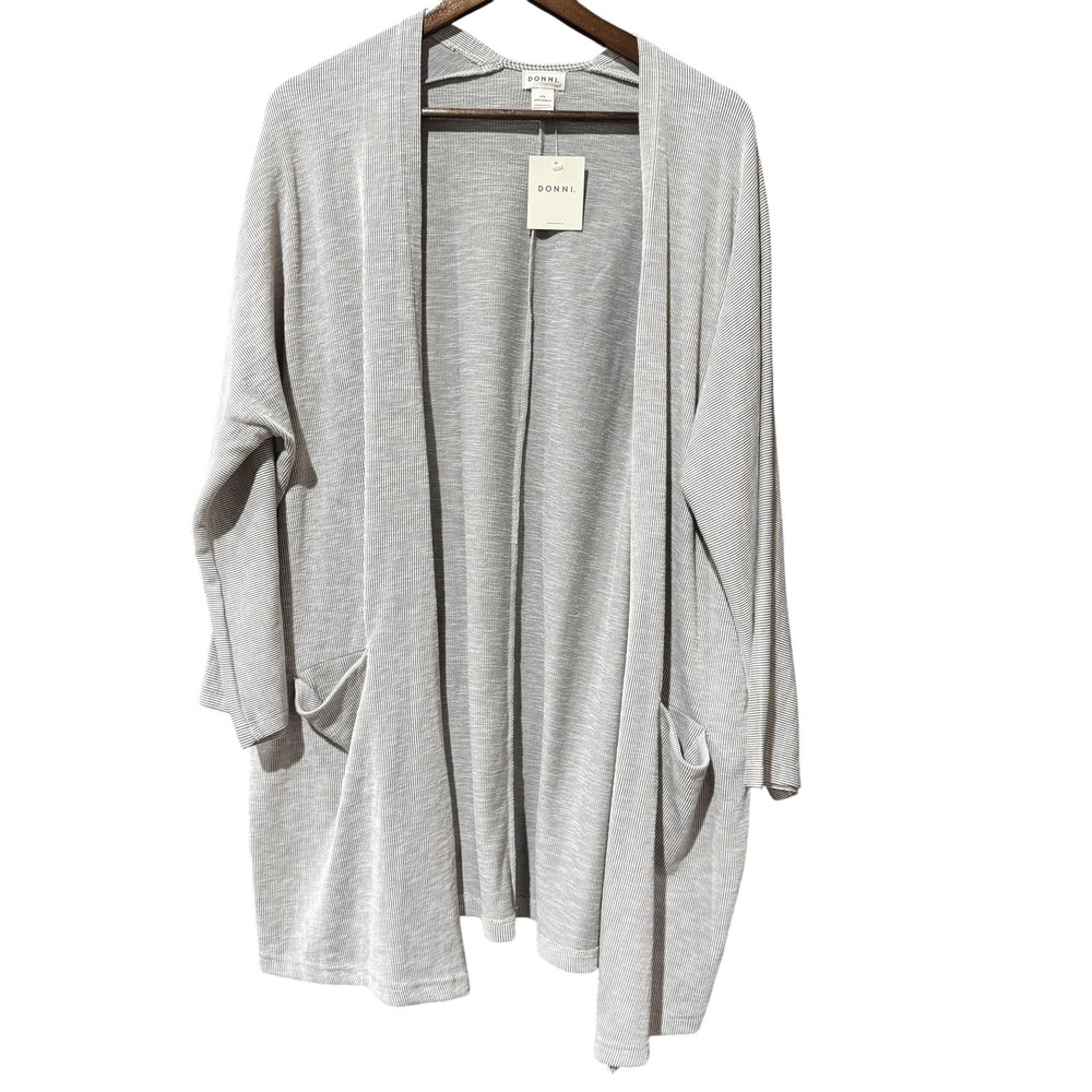 Donni Cardigan Womens One Size‎ Open Front Duster Pockets Lightweight Sweater